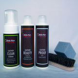 LK - LEATHER KIT - Trattamento completo pelli con Leather Clean, Proof, Beauty, spugna e spazzola
